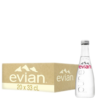 Nước khoáng Evian 330ml chai Thủy Tinh (20 chai / Thùng)
